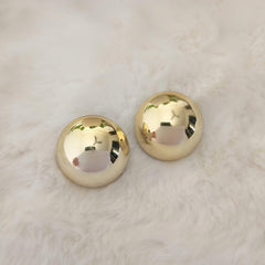 Round Trendy Golden Korean Fashion Earrings