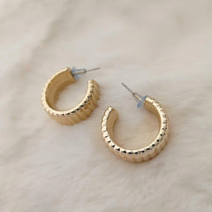 Hoops Style Trendy Golden Korean Fashion Earrings