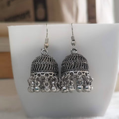 Trendy Bollywood Jhumka Silver Oxidised Earrings