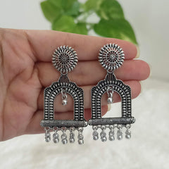 Door Style Beautiful Silver Oxidised Trendy Earrings