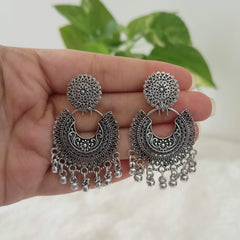 Chaand Baaliyan Beautiful Silver Oxidised Trendy Earrings