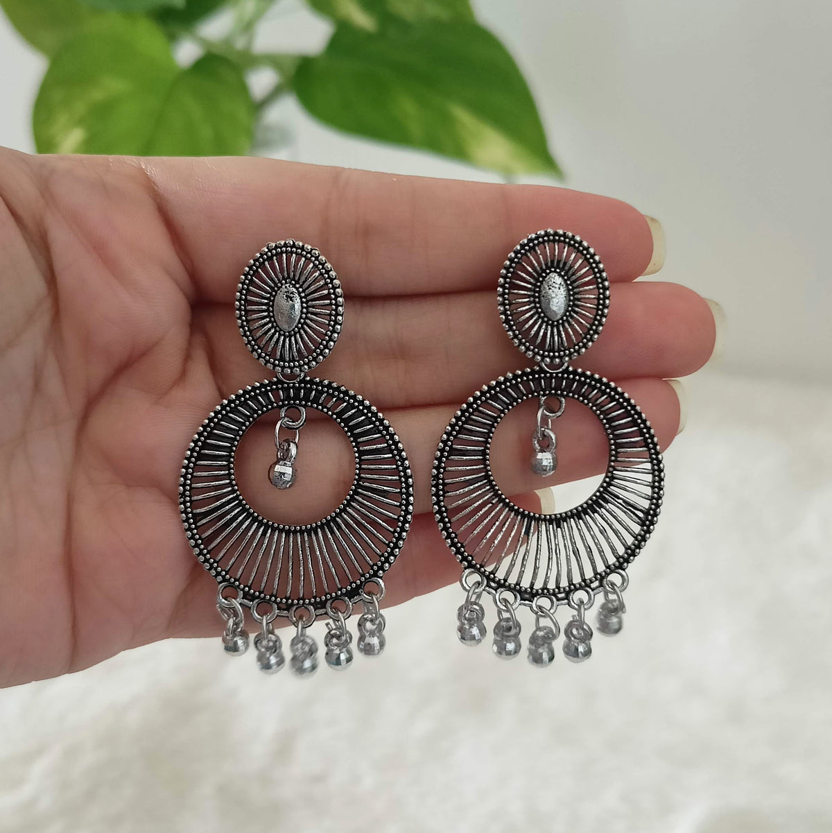 Imitation Silver Oxidised Trendy Earrings