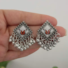 Butterfly Design Sticker Studs Oxidised Silver Earrings