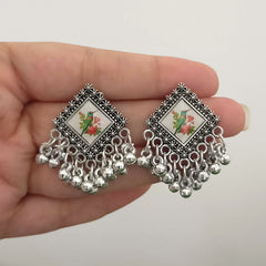 Beautiful Bird Design Sticker Studs Oxidised Silver Earrings