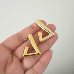 Party Wear Exotic Golden Korean Fashion Earrings