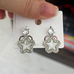 Star Design Stone Studded Fashion Korean Earrings