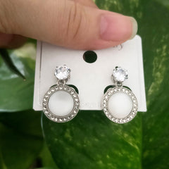 Round Design Stone Studded Fashion Korean Earrings