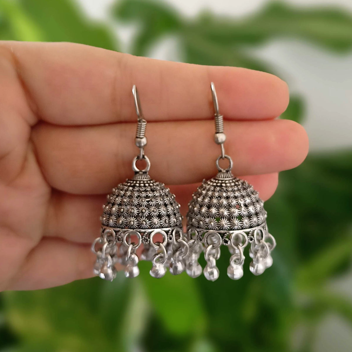 Trending Jhumka Oxidised Silver Ethnic Earrings