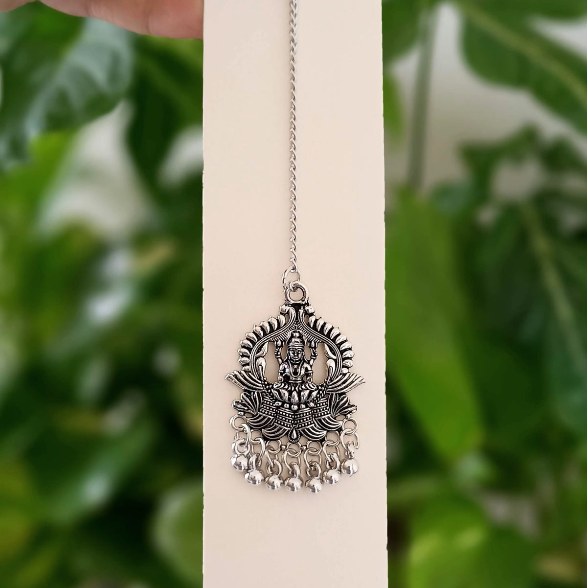 Goddess Design Silver Oxidised Ethnic Maangtikka