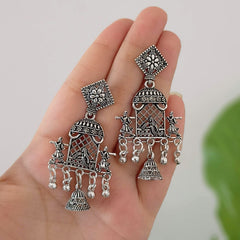 Doli Design Jhumka Oxidised Silver Festive Earrings