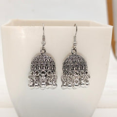 Bollywood Jhumka Ethnic Trendy Silver Oxidised Earrings