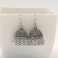 Gorgeous Jhumka Ethnic Trendy Silver Oxidised Earrings