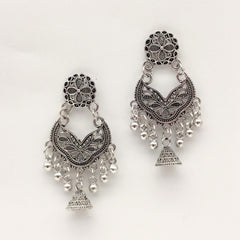 Statement Jhumka Ethnic Trendy Silver Oxidized Earrings