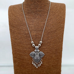 Banjara Style Unique Silver Oxidised Pendant Necklace