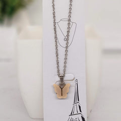 Skin Color Butterfly Silver Chain Pendant Necklace