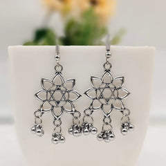 Floral Design Trendy Silver Oxidised Earrings