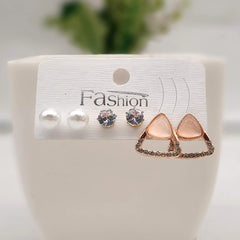Western Stone Studded Fashion Trendy Korean Earrings (Pack of 3)