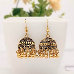 Daily Wear Jhumka Trendy Golden Oxidised Earrings