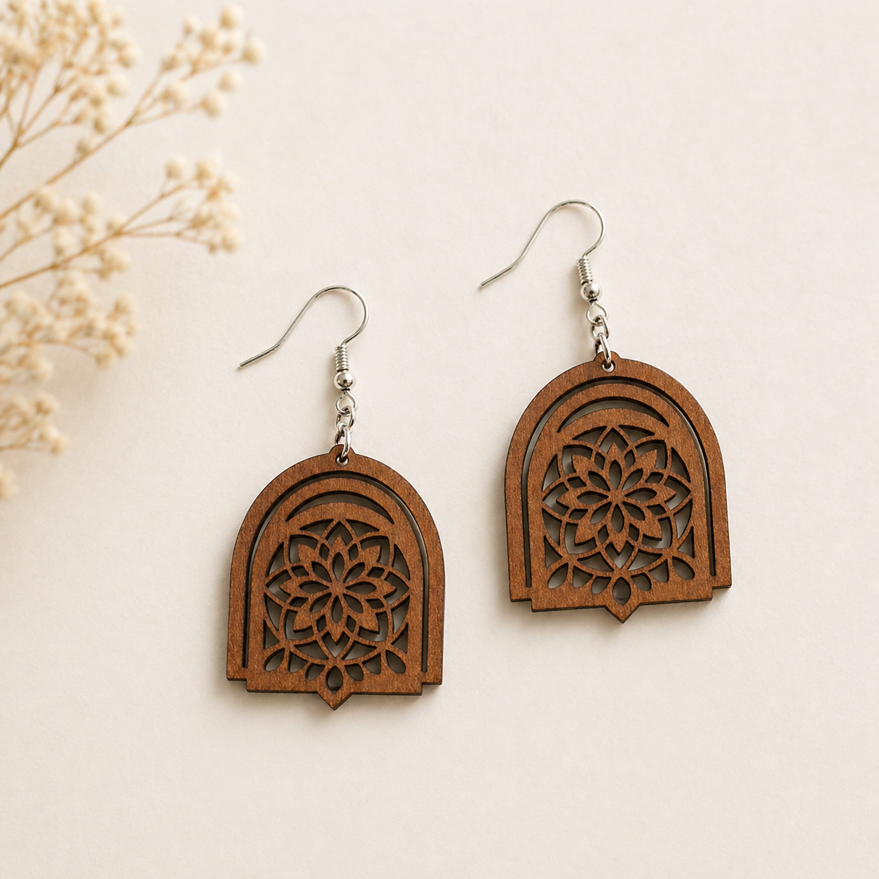 Mandala Arch Wooden Earrings for Women Main image