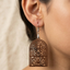 lotus mandala wooden earrings for women boho arch cutout lightweight artistic dangle earrings