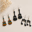 Bohemian Music Wooden Earrings  Set of 3